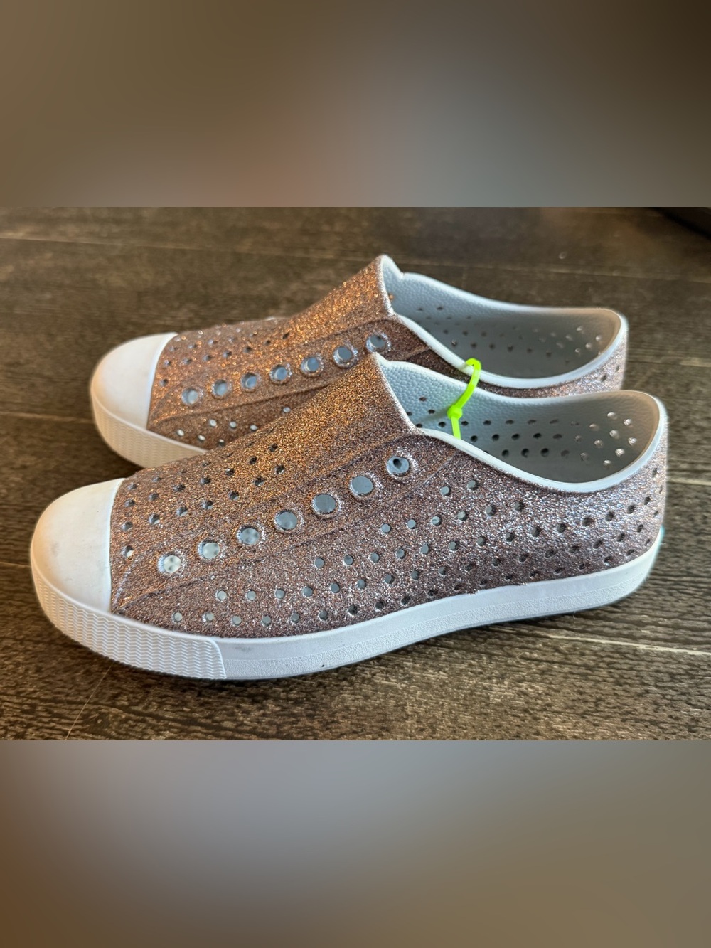 Native Shoes Glitter Slip-On Women's Sneakers - Rose Gold Women’s 5